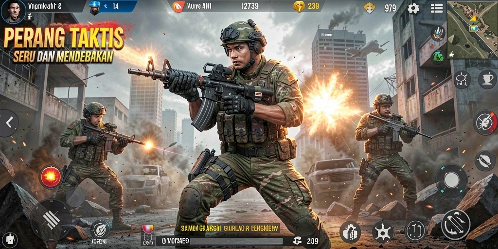 Screenshot utama <strong>2739</strong> menampilkan gameplay intens dalam pertempuran TPS.
