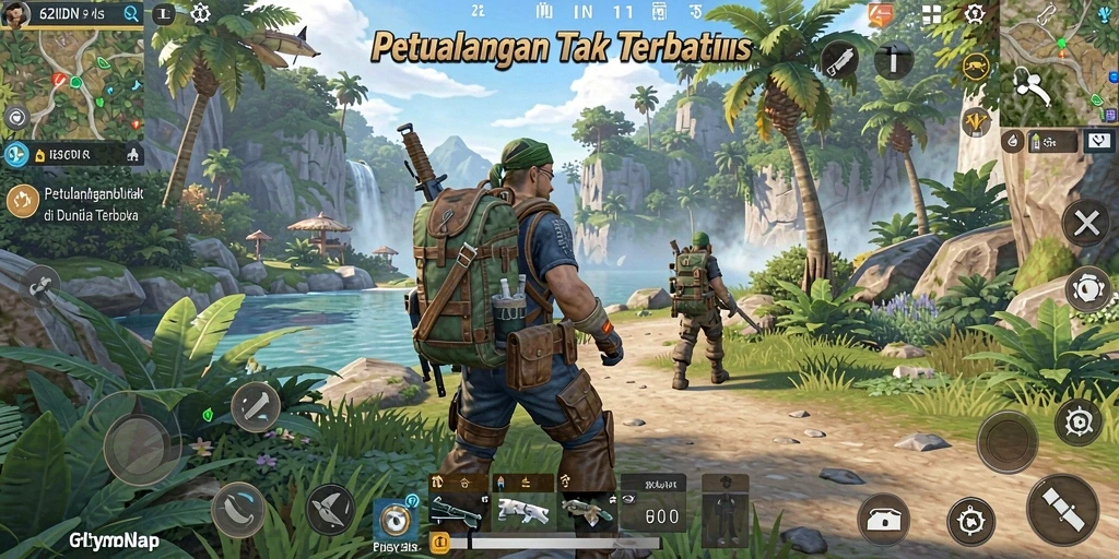 Tampilan gameplay yang dinamis dalam dunia terbuka.