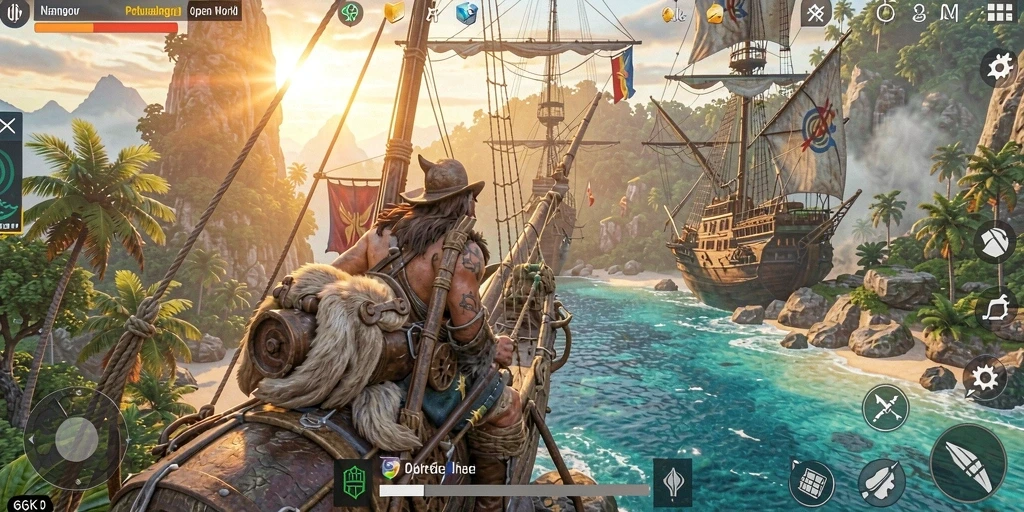 Gameplay seru di dunia besar 66K yang penuh petualangan.