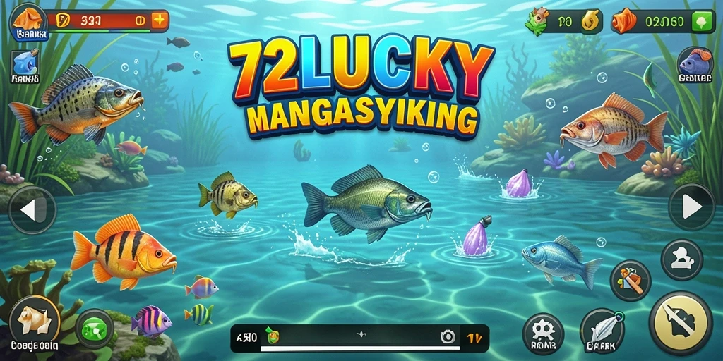 Tangkapan layar menunjukkan momen seru di dunia memancing 72LUCKY.