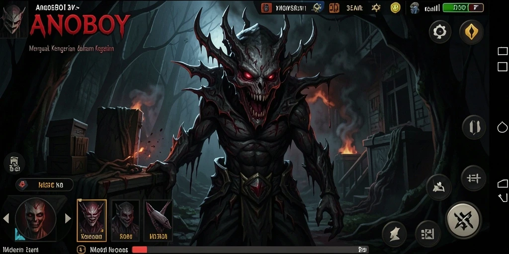 Gameplay menegangkan ANOBOY saat menghadapi hantu menyeramkan.