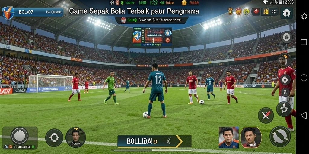 Screenshot gameplay BOLA07 menunjukkan aksi seru di lapangan.