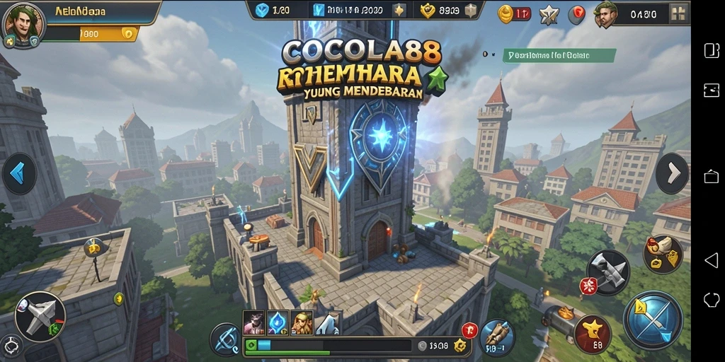 Screenshot COCOL88 menampilkan aksi seru dalam pertahanan menara.