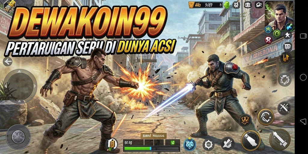 Screenshot gameplay DEWAKOIN99 dengan aksi pertarungan yang mendebarkan.