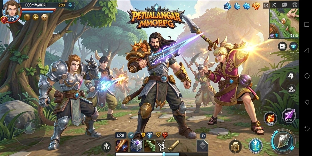 Tampilan gameplay seru dalam dunia MMORPG yang luas dan interaktif.