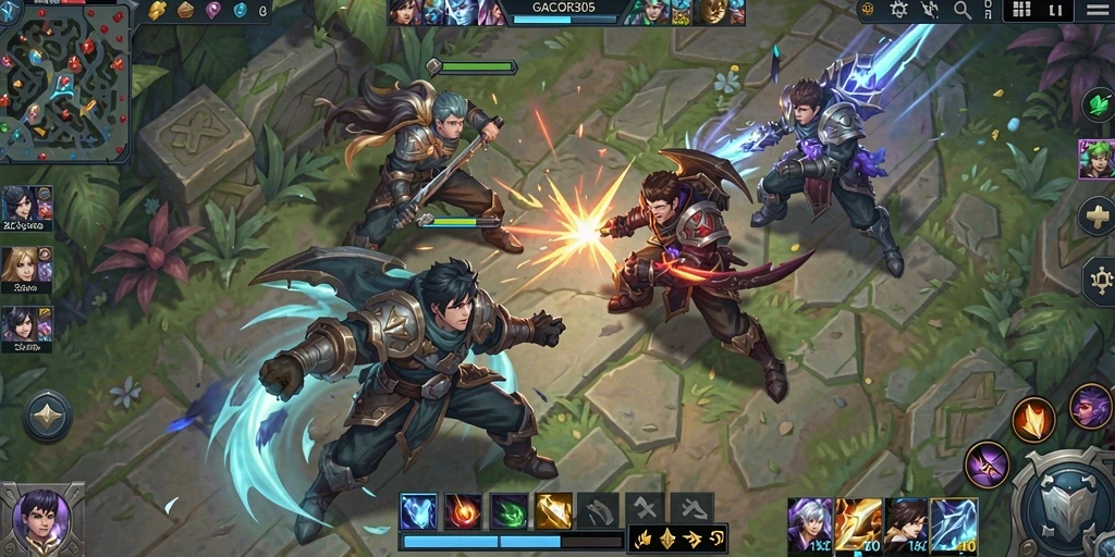 Gameplay seru GACOR305 dalam aksi pertempuran.