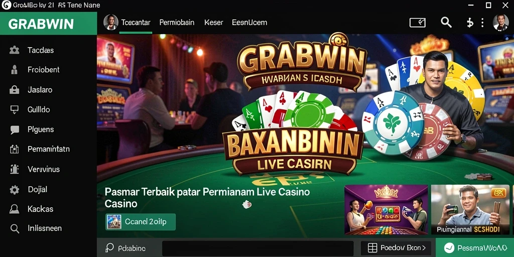 Tampilan screenshot gameplay GRABWIN dengan dealer langsung yang menawan.