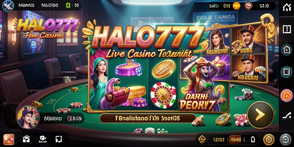 Tampilan gameplay seru HALO777 di Live Casino.