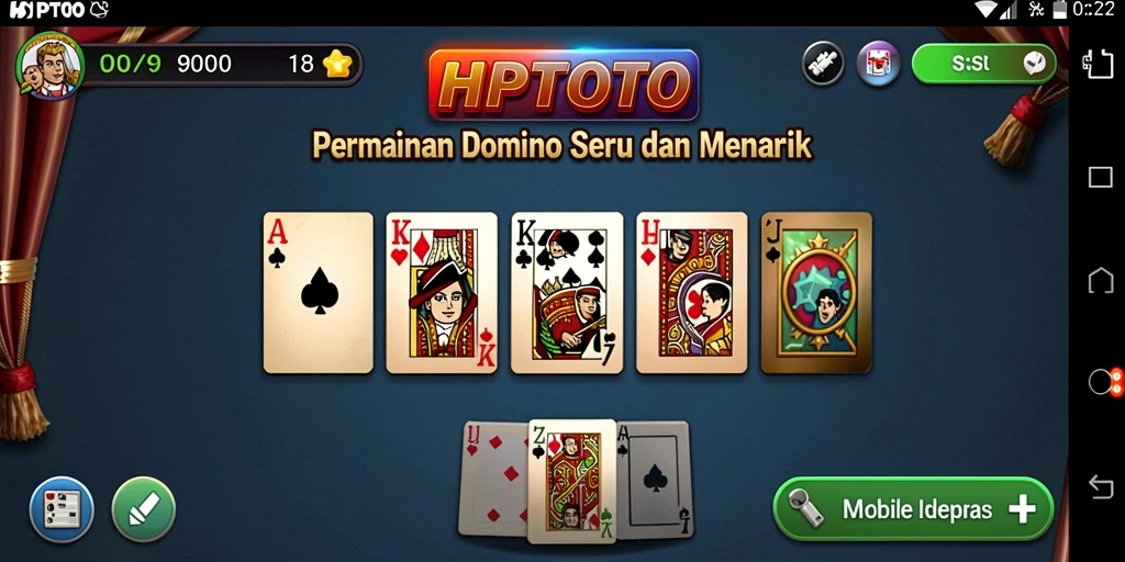 Screenshot gameplay HPTOTO yang menampilkan aksi seru permainan domino.