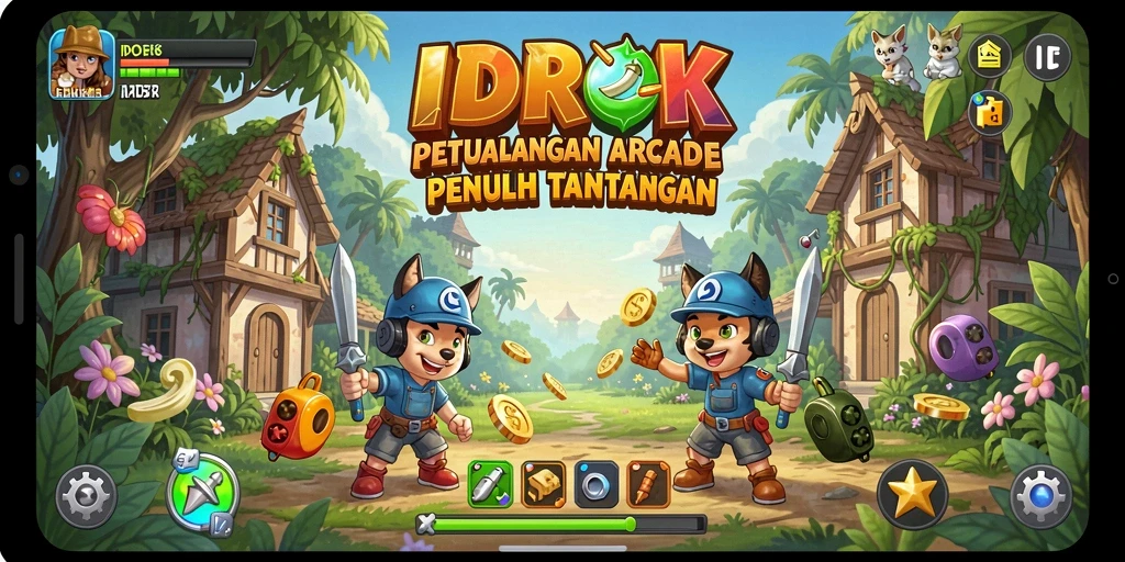 Gameplay seru IDROK menampilkan karakter beraksi dalam tantangan arcade.