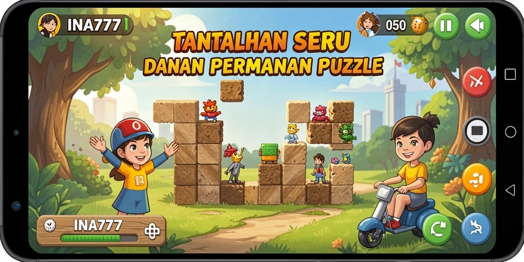 Screenshot gameplay INA777 yang menampilkan tantangan puzzle seru.