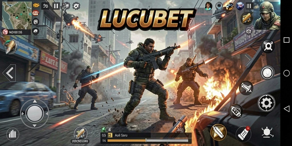 Gameplay action mendebarkan di LUCUBET dengan aksi seru dan serangan karakter.