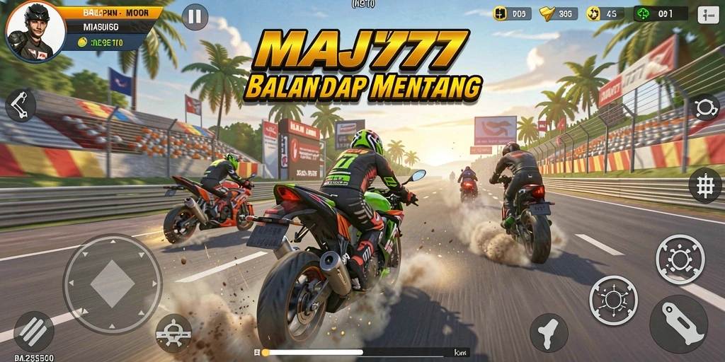 Gameplay seru di lintasan balap motor yang menantang.
