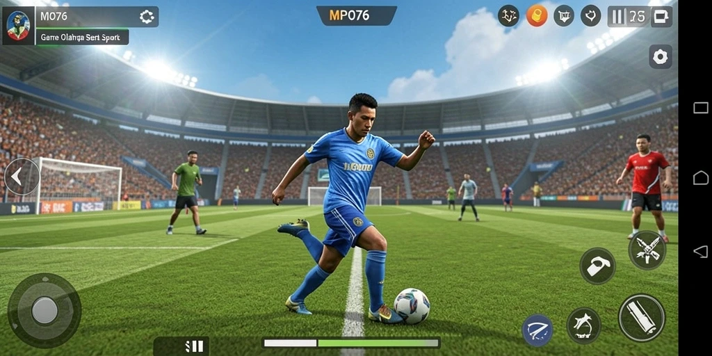 Tampilan gameplay MPO76 yang menegangkan dan penuh aksi olahraga.