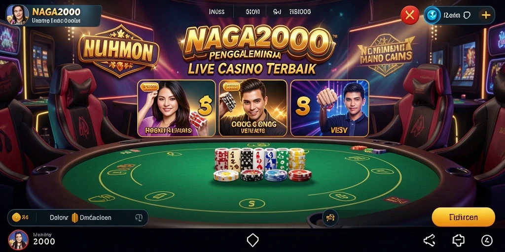 Tampilan gameplay NAGA2000 yang menarik dan interaktif dalam sesi Live Casino.