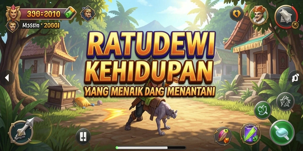 Tampilan gameplay menarik dari RATUDEWI yang menunjukkan interaksi karakter.