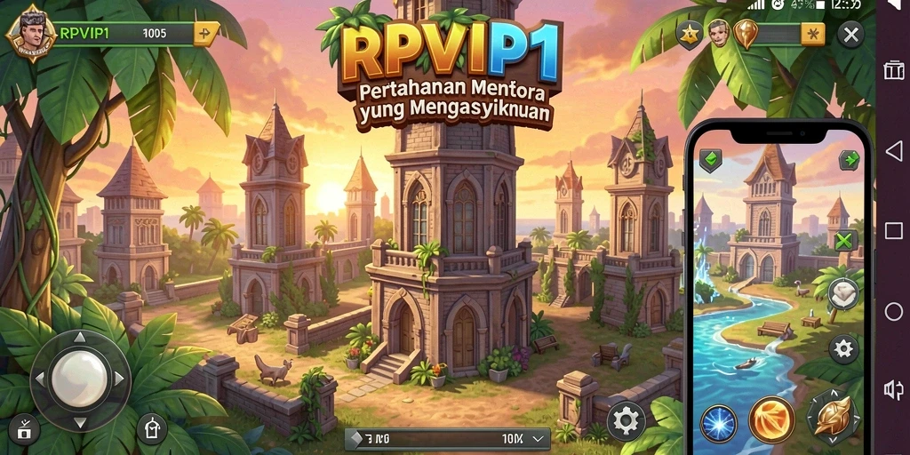 Tampilan gameplay RPVIP1 yang seru dalam genre Tower Defense.