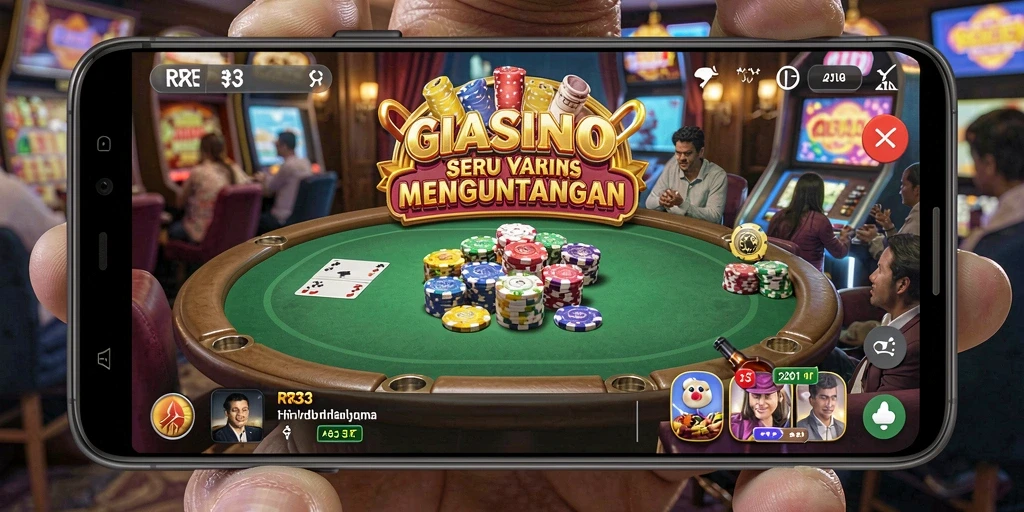 Screenshot gameplay RR33 yang menunjukkan suasana kasino yang seru.