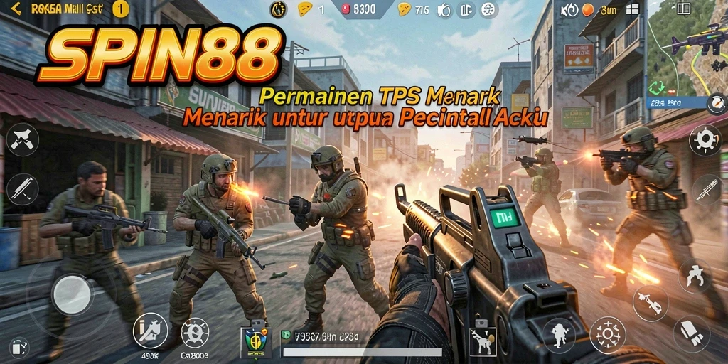 Tangkapan layar SPIN88 menampilkan aksi seru dalam permainan TPS.