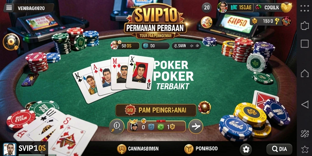 Tampilan menarik dari gameplay Poker di SVIP10.