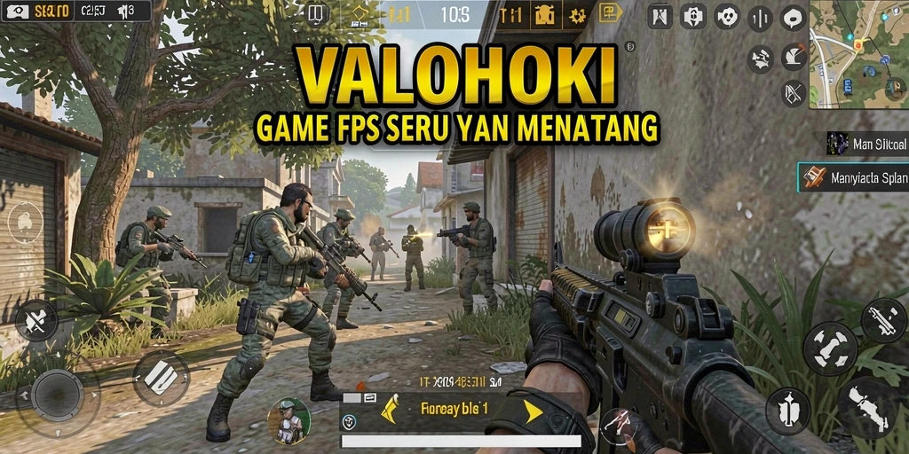 Screenshot gameplay VALOHOKI menampilkan aksi menembak yang mendebarkan.